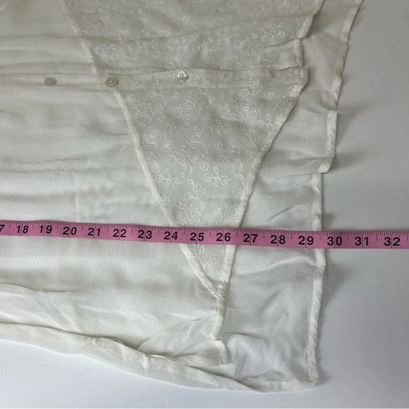 NWT Chicos Button Up Shirt Womens Size 3 XL 16 Optic White Maya Woven Sheer - Picture 14 of 14